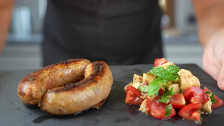 tomato mozzarella sausage - ready