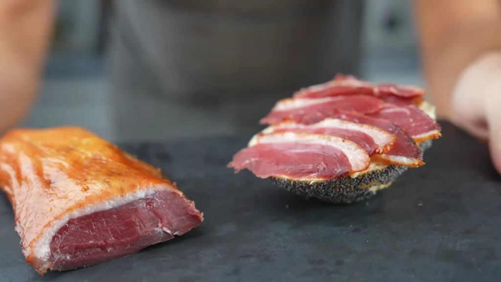Cold-smoked goose breast - ready