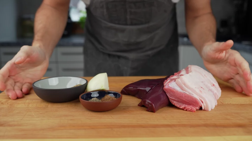 Franconian dark liverwurst - all ingredients