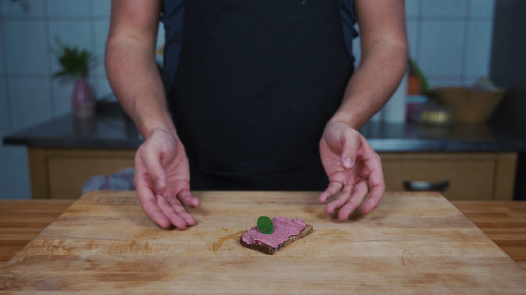 Finished beetroot spread on bread