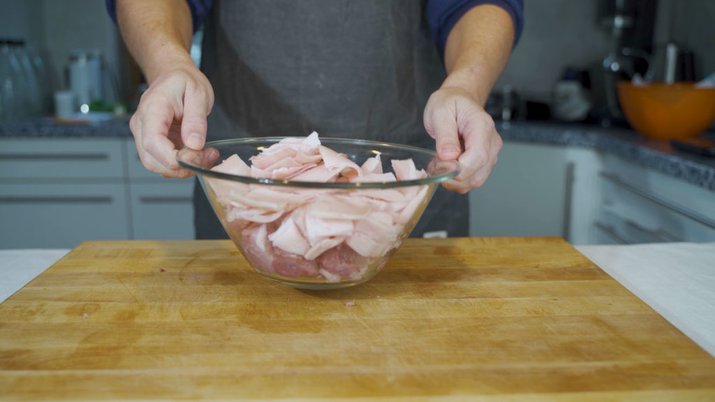 Meat and skin firming up in the freezer