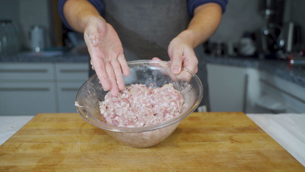 Cotechino mixture after kneading to a good bind