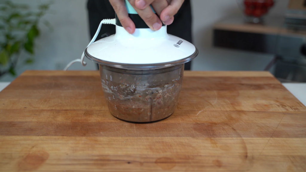 Eggplant spread blended until creamy