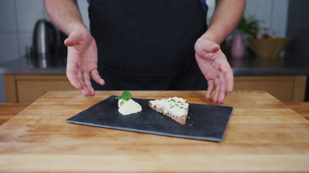 Finished creamy feta spread