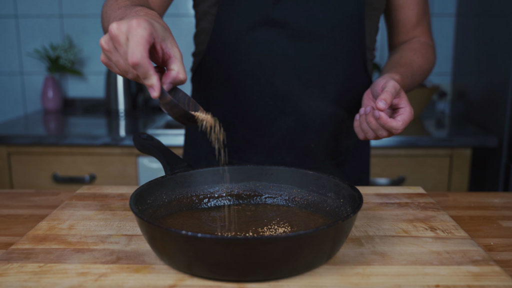 Adding mustard seeds to fig mustard