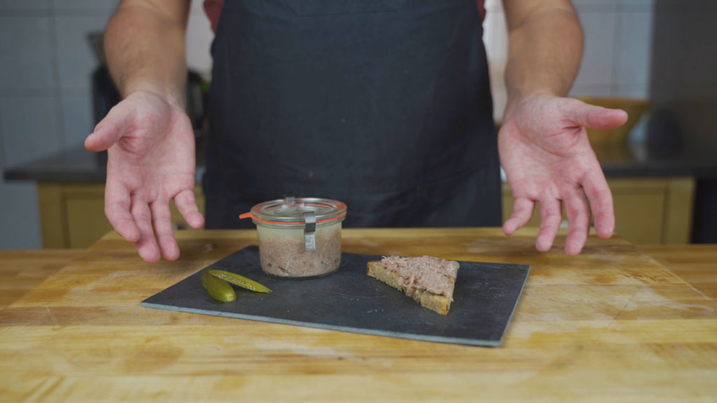Homemade goose rillettes