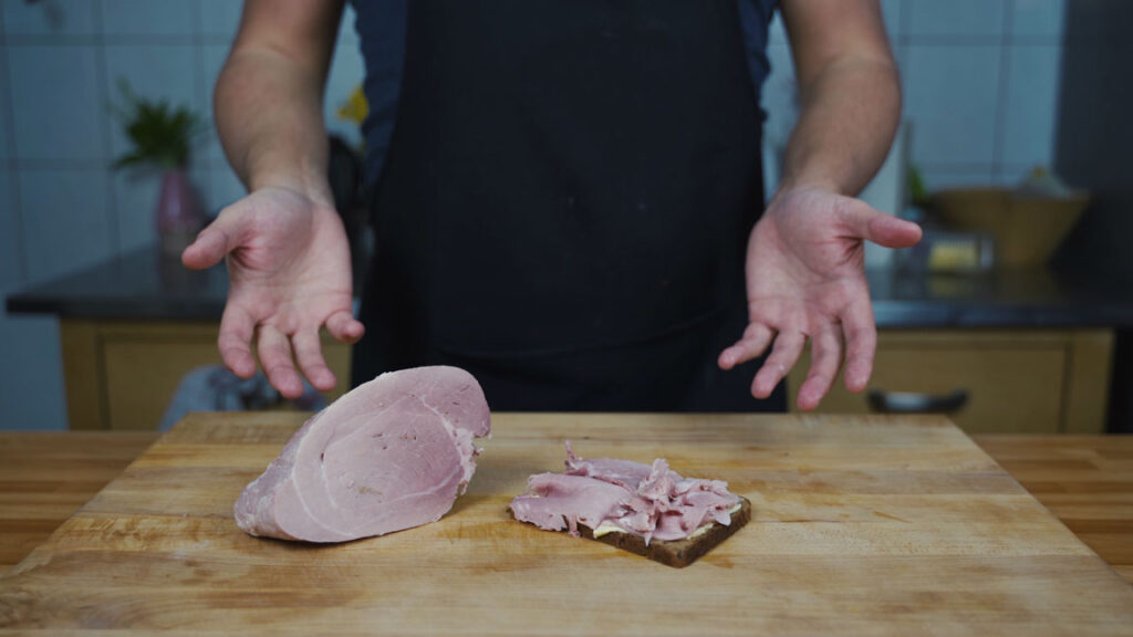 Homemade cooked ham