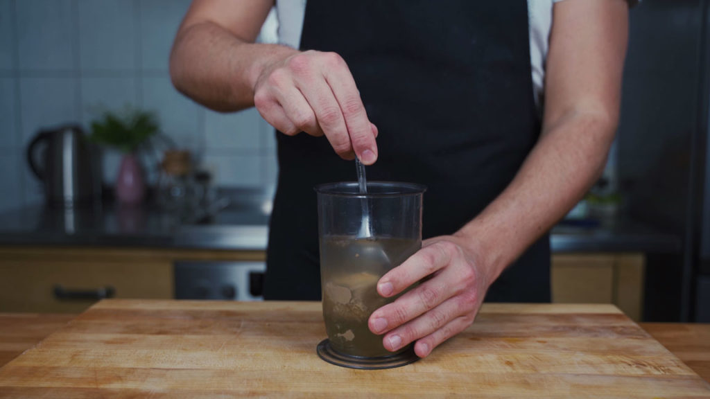 Dissolving yeast in lukewarm water