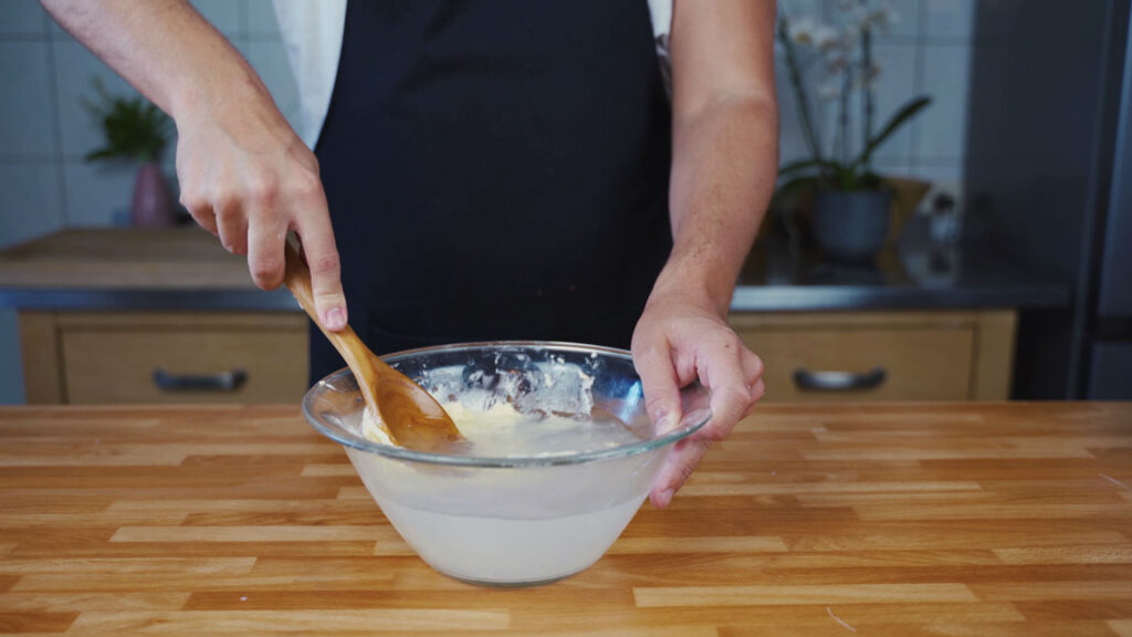 Washing butter in cold water