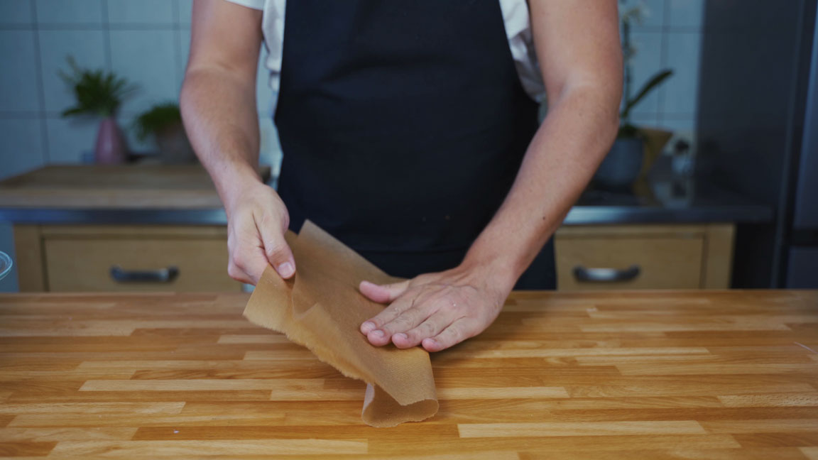 Finished cultured butter in parchment paper