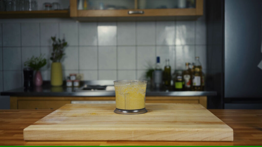 Leaving the mustard mixture to ferment