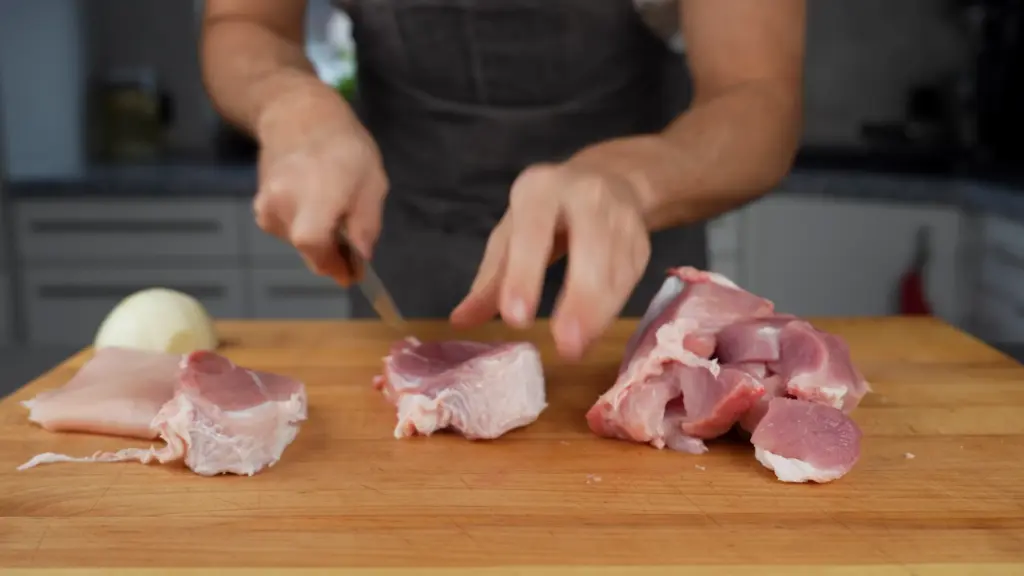 Cut the pork shoulder into strips