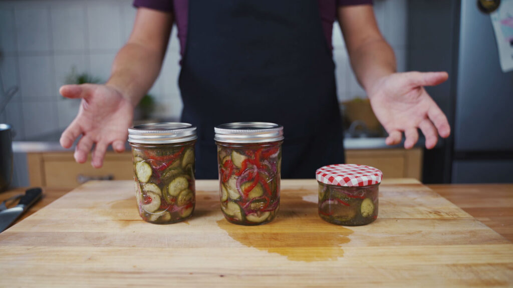 Finished pickled cucumbers