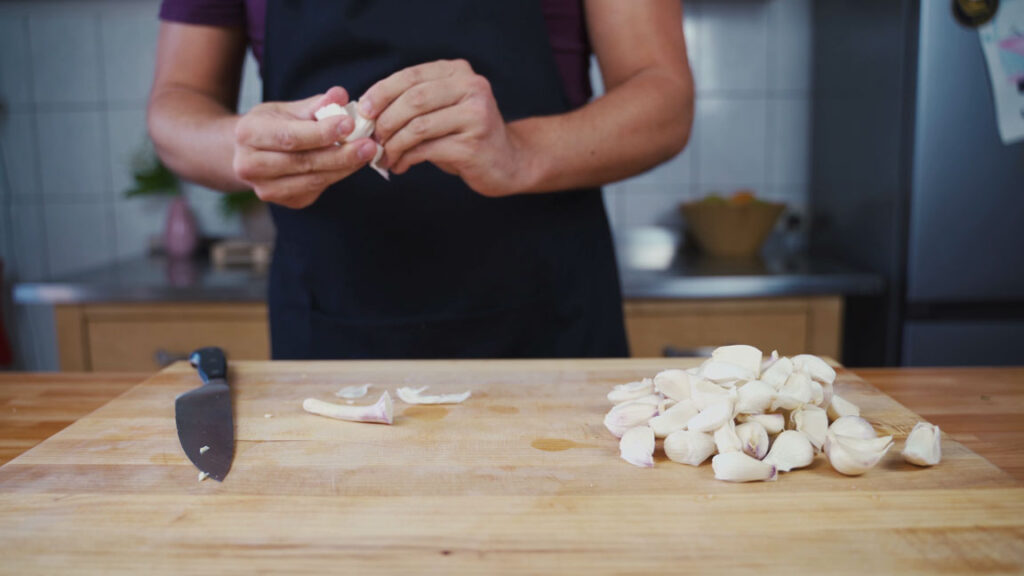 Separating the garlic cloves