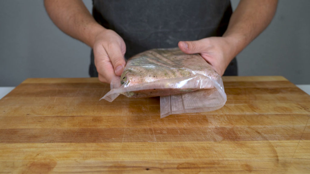 Vacuum-curing pork belly in the refrigerator