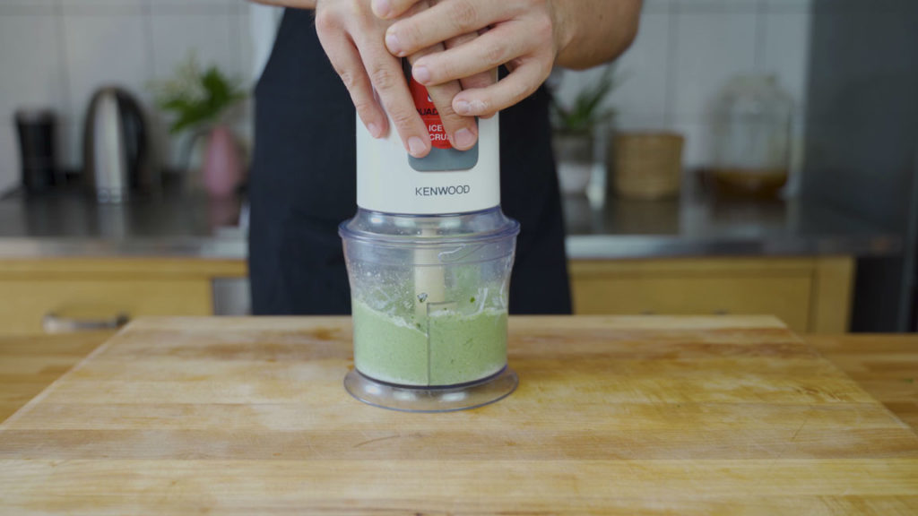 Spinach and feta spread – blending until creamy