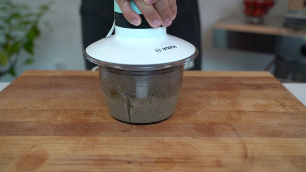 Blending vegan liverwurst