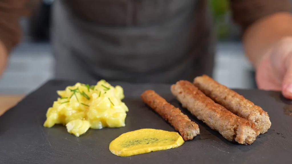 Bratwurst shaped without casings